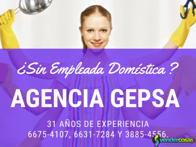 Agencia de Personal doméstico GEPSA, 31 años - ciudad de Guatemala - Vender Cosas_id25071-1
