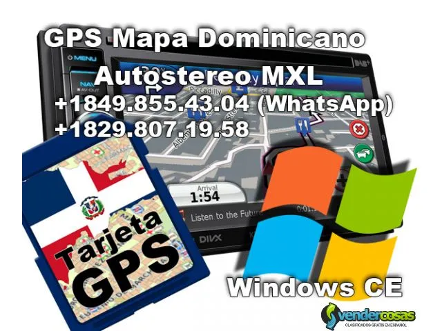 Autoestéreo mxl en windows ce con gps mapa dominic 1