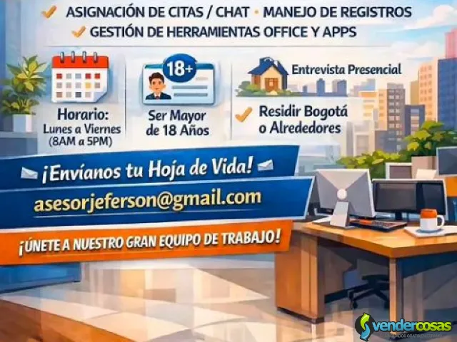 Auxiliar remoto sin experiencia- asistente Bogotá  - Bogota - Vender Cosas_id26034-1