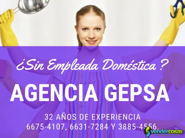 ¿Buscando Empleada? Agencia GEPSA, 32 años - Ciudad de Guatemala - Vender Cosas_id25168-1