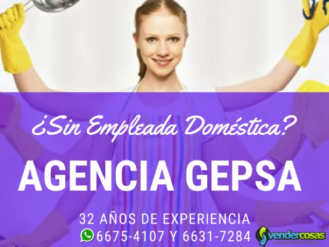 ¿Buscando Empleada Doméstica? Agencia GEPSA, 32 años - Ciudad de Guatemala - Vender Cosas_id25308-1
