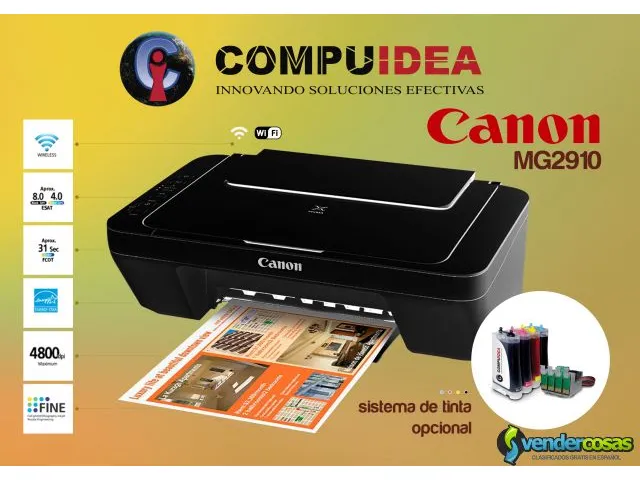 Canon pixma mg2910- incluido sistema de tinta cont 1
