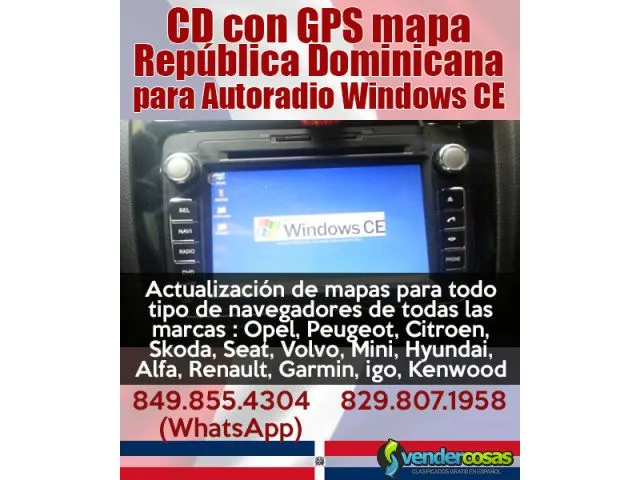 Cd con gps mapa dominicano para autoradio windows  1