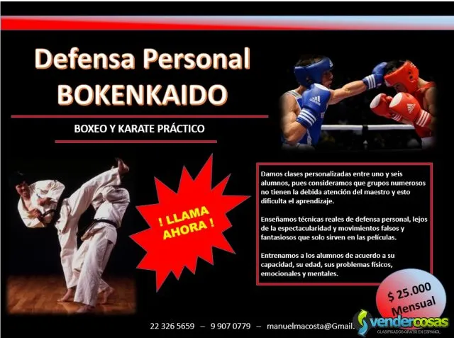 Curso de defensa personal con técnicas de boxeo y karate práctico 2