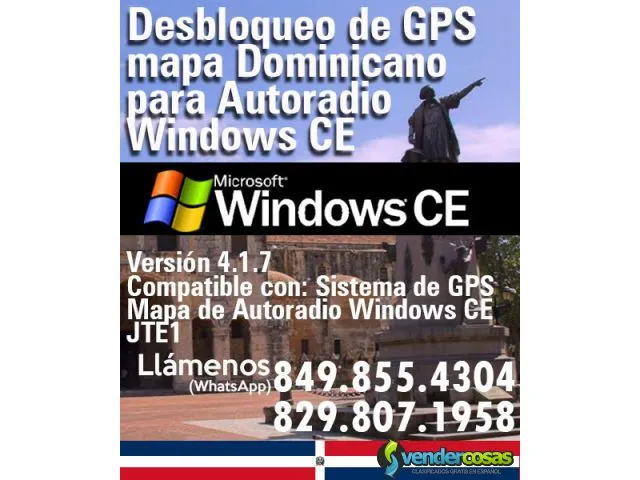 Desbloqueo de gps mapa dominicano para autoradio  1