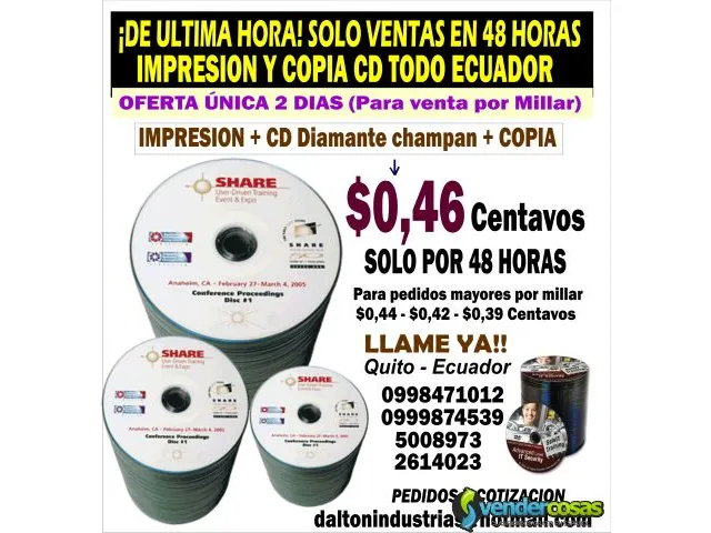 Empresa cd/dvd impresiones y copias alta calidad 1