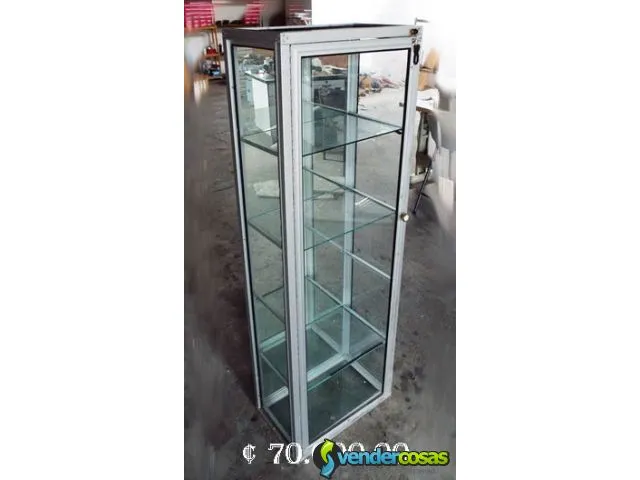 Estantería de aluminio con vidrio usado oportunida 5