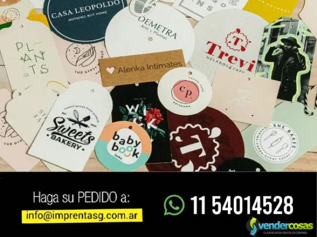 Etiquetas Colgantes Personalizadas para Ropa  - San Miguel, Buenos Aires - Vender Cosas_id25498-1