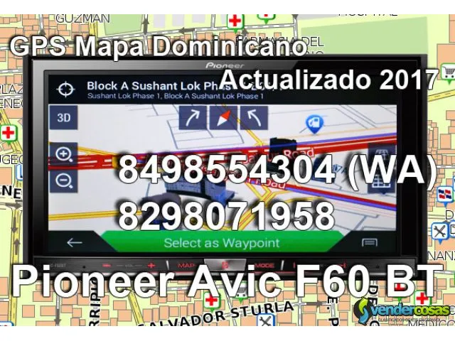 Gps mapa dominicano para autoradio pioneer f60-bt 1