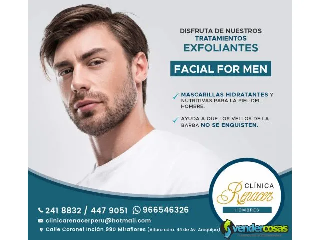 Hidrata el rostro masculino - clínica renacer 1