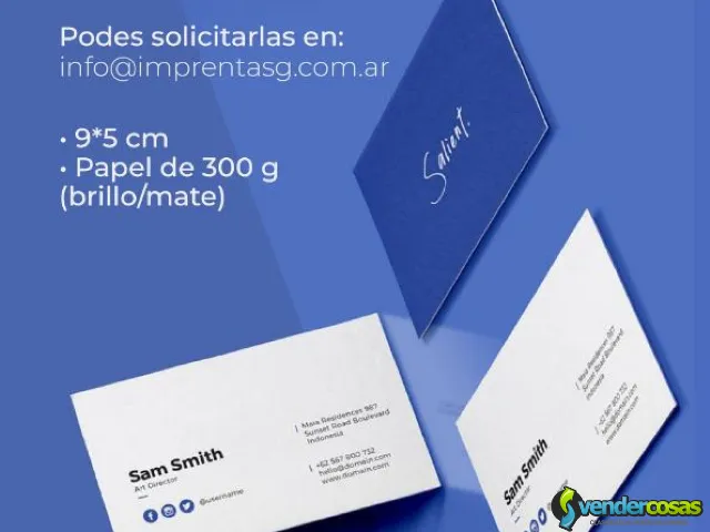 Impresion de Tarjetas Personales de Presentación - San Miguel, Buenos Aires - Vender Cosas_id25810-2