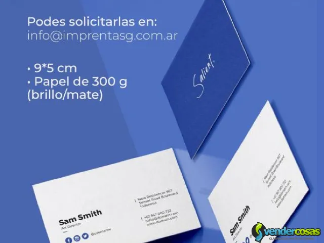 Impresión de Tarjetas Personales y de Presentación - San Miguel, Buenos Aires - Vender Cosas_id25832-2