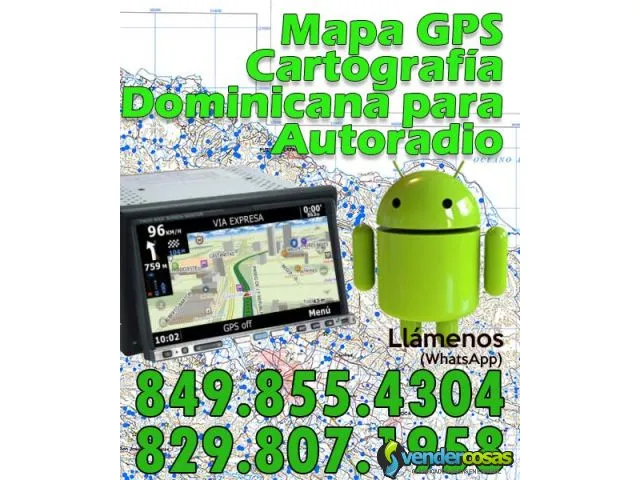 Mapa gps cartografía dominicana para autoradio and 1