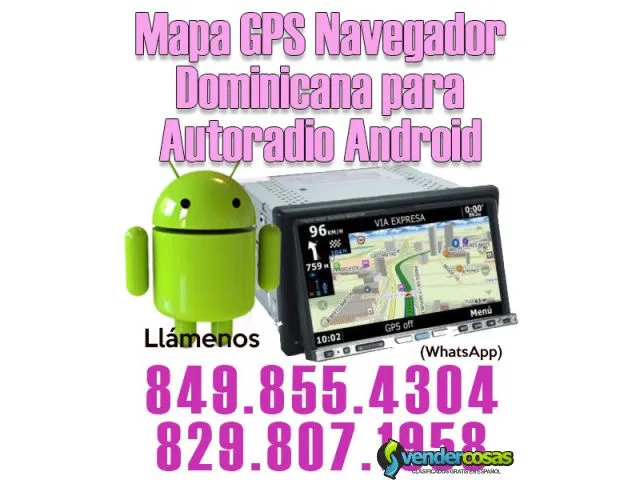 Mapa gps navegador dominicana autoradio android 1