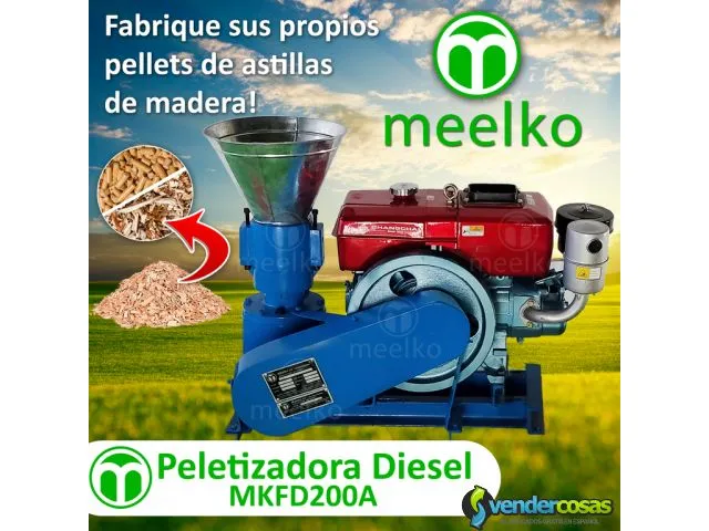 Maquina meelko para pellets con madera  mkfd200a 2