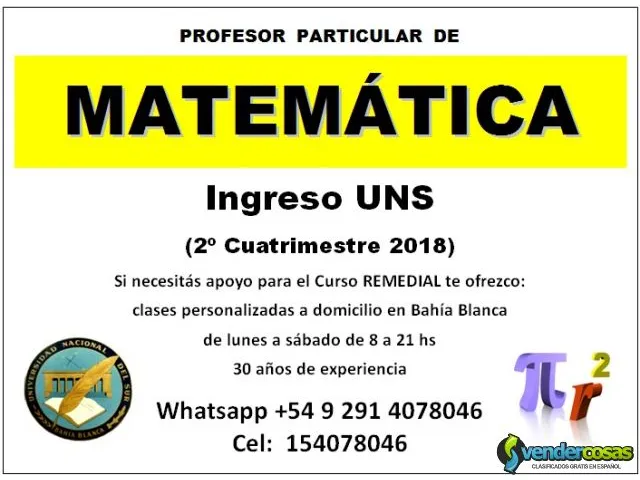 Matemática (curso remedial uns 2018) 1