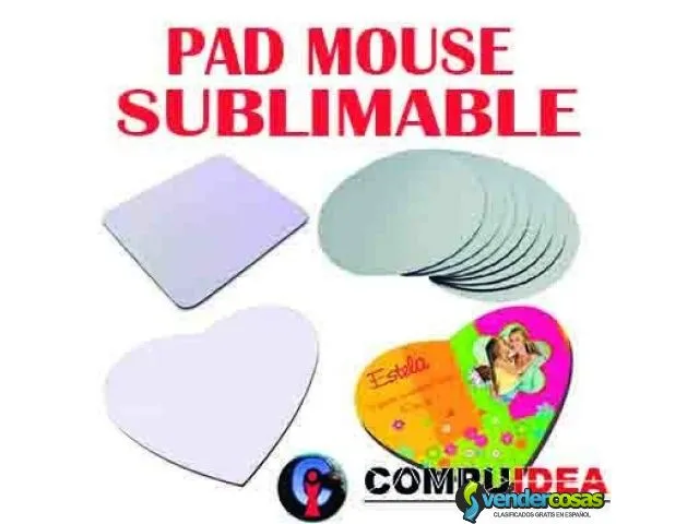Pad mouse sublimables, precio 6 unidades 1.49 c/u  6