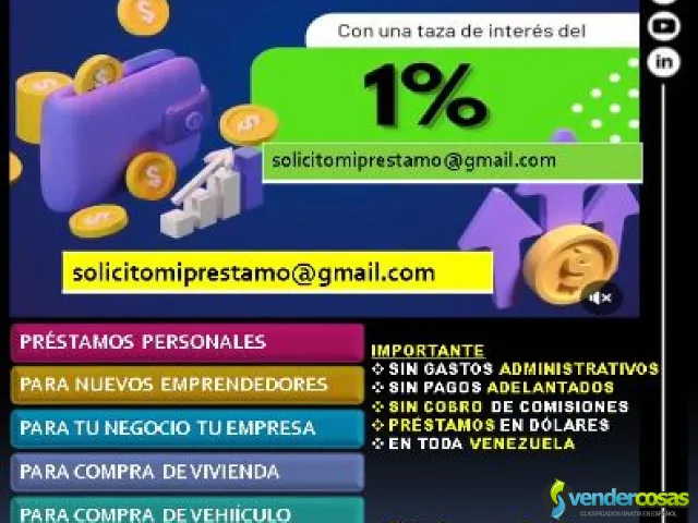 Préstamos personales en Venezuela - Caracas, Portuguesa - Vender Cosas_id25415-1