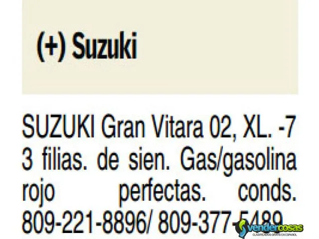 Se vende jeepeta suzuki grand vitara xl-7 en perfectas condiciones: 1
