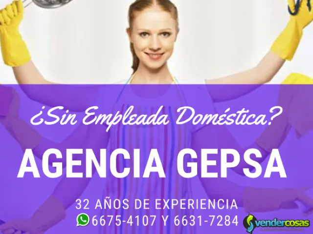¿Sin Empleada? Agencia GEPSA, 32 años - Ciudad de Guatemala - Vender Cosas_id25343-1