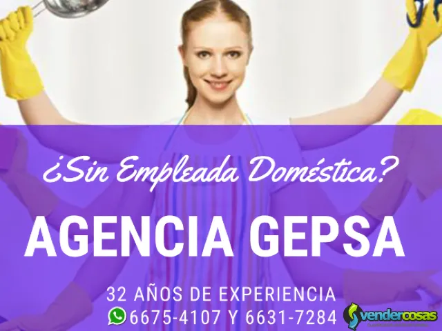 ¿Sin Empleada Doméstica? Agencia GEPSA, 32 años - Ciudad de Guatemala - Vender Cosas_id25374-1