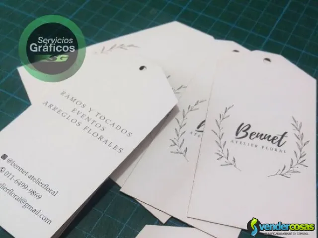 Tarjetas Colgantes / Hang Tags Personalizados - San Miguel, Buenos Aires - Vender Cosas_id25966-3