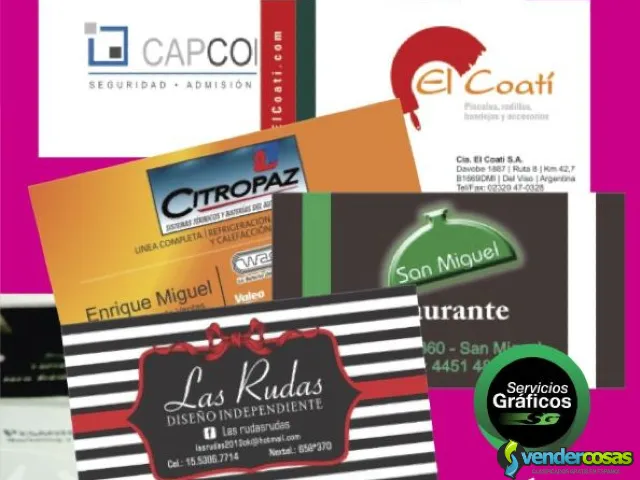 Tarjetas de visitas profesionales personalizadas - San Miguel  - Vender Cosas_id25649-2