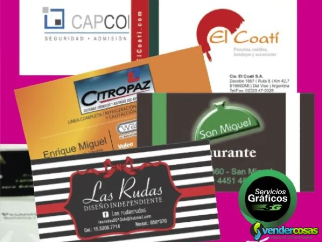 Tarjetas personales para profesionales empresas - San Miguel, Buenos Aires - Vender Cosas_id25691-1