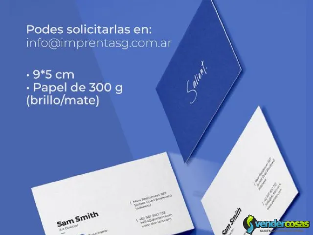 Tarjetas Visitas Para Comercios Emprendedores - San Miguel, Buenos Aires - Vender Cosas_id25771-1