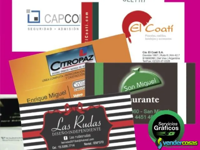 Tarjetas Visitas Para Comercios Emprendedores - San Miguel, Buenos Aires - Vender Cosas_id25771-2