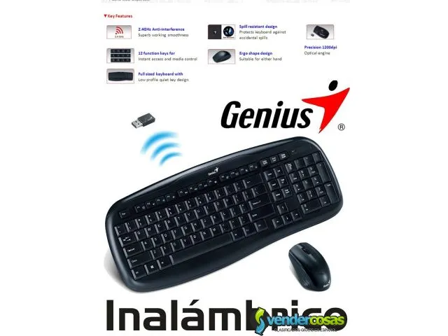 Teclado genius + mouse slimstar kb-8000x wireless  2