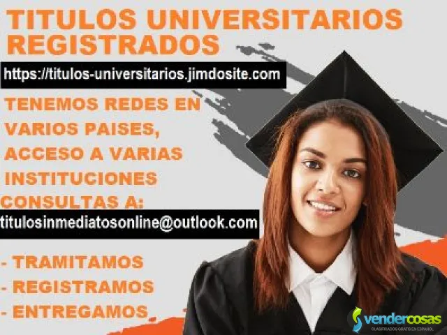 TITULOS UNIVERSITARIOS EUROPA Y AMERICA LEGITIMOS - Madriñán, Galicia - Vender Cosas_id25715-1