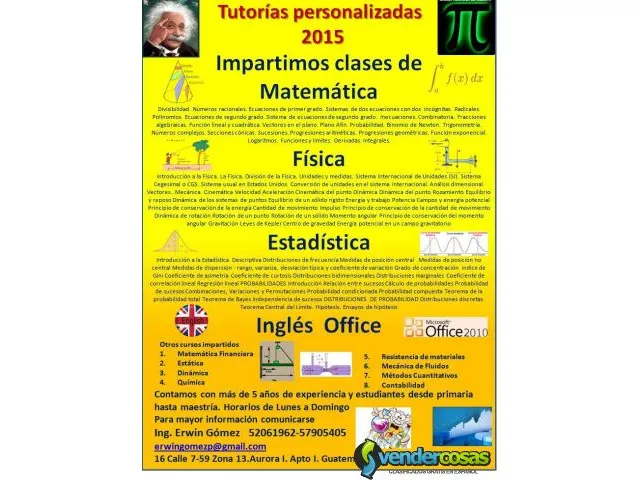 Tutorias 2015 (matemática, física, estadística, office e inglés) 1