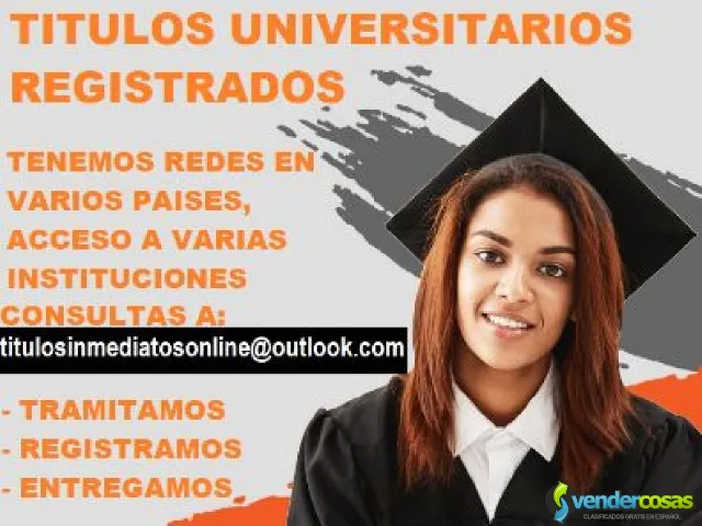 VENDO EN LINEA TITULOS UNIVERSITARIOS REGISTRADOS - Madroñeras y El Llano, Murcia - Vender Cosas_id25651-1