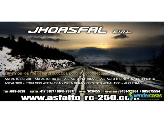 Venta de asfalto rc-250 envios a lima y provincias del peru 1