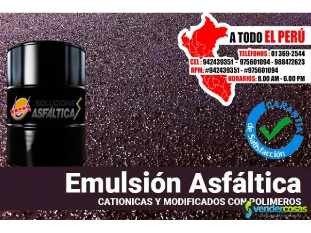 Venta de emulsion asfaltica (crs)(css) (cqs)(cms)  1