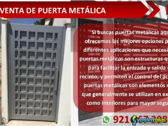 VENTA DE PUERTAS METÁLICAS  - Comas, Lima - Vender Cosas_id24869-1