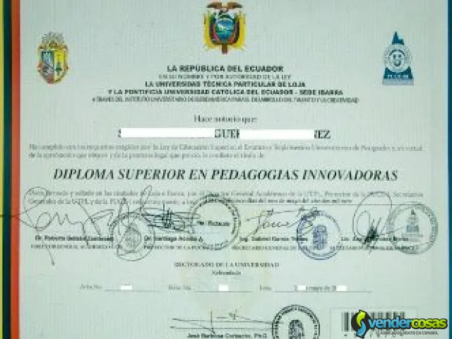 Venta titulos universitarios Ecuador - Quito - Vender Cosas_id25223-2