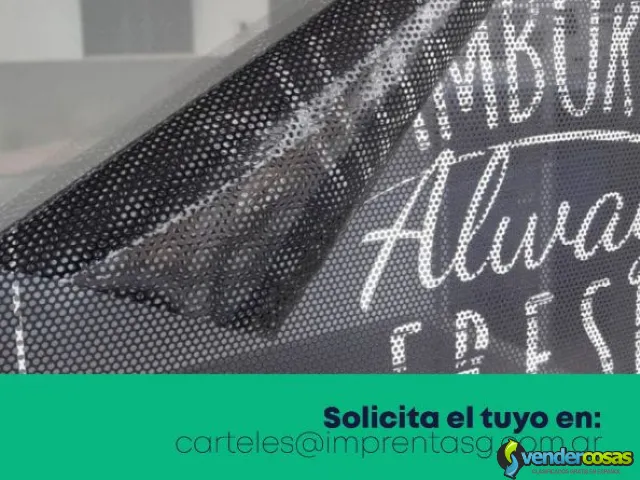 Vinilo Microperforado para Vidrieras y Ventanas - San Miguel - Vender Cosas_id25907-3
