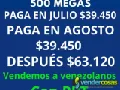 Tigo internet 500 megas $63.120 paga en julio 